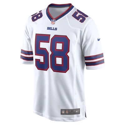 Men's Buffalo Bills Matt Milano Nike White Away Game Player Jersey 01