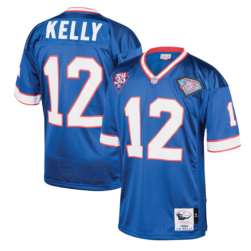 Buffalo Bills 1994 Jim Kelly Mitchell & Ness Royal Authentic Throwback Retired Player Jersey