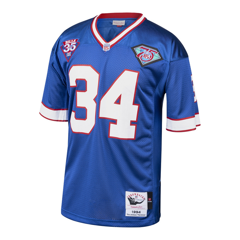 Buffalo Bills1985 Thurman Thomas Mitchell&Ness Royal Authentic Throwback Retired Player Jersey