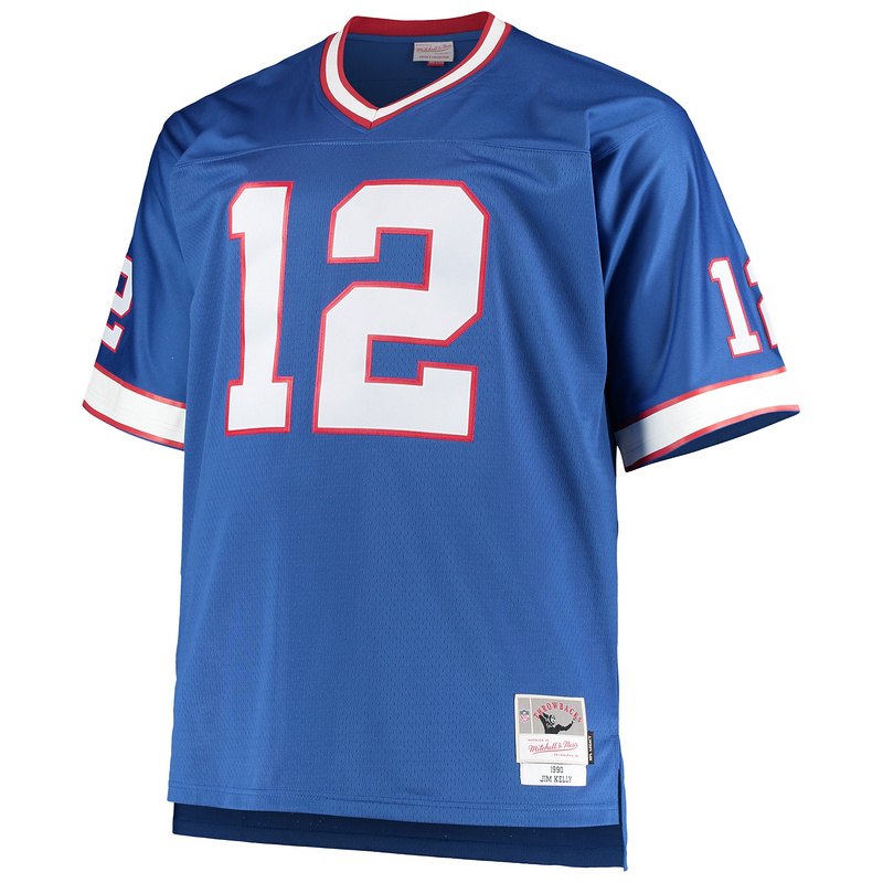 Buffalo Bills Jim Kelly Mitchell &Ness Royal Big & Tall 1990 Retired Player Replica Jersey