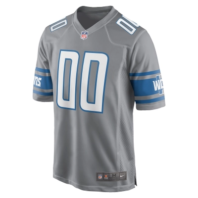 Men's Detroit Lions Nike Gray Alternate Custom Game Jersey 01