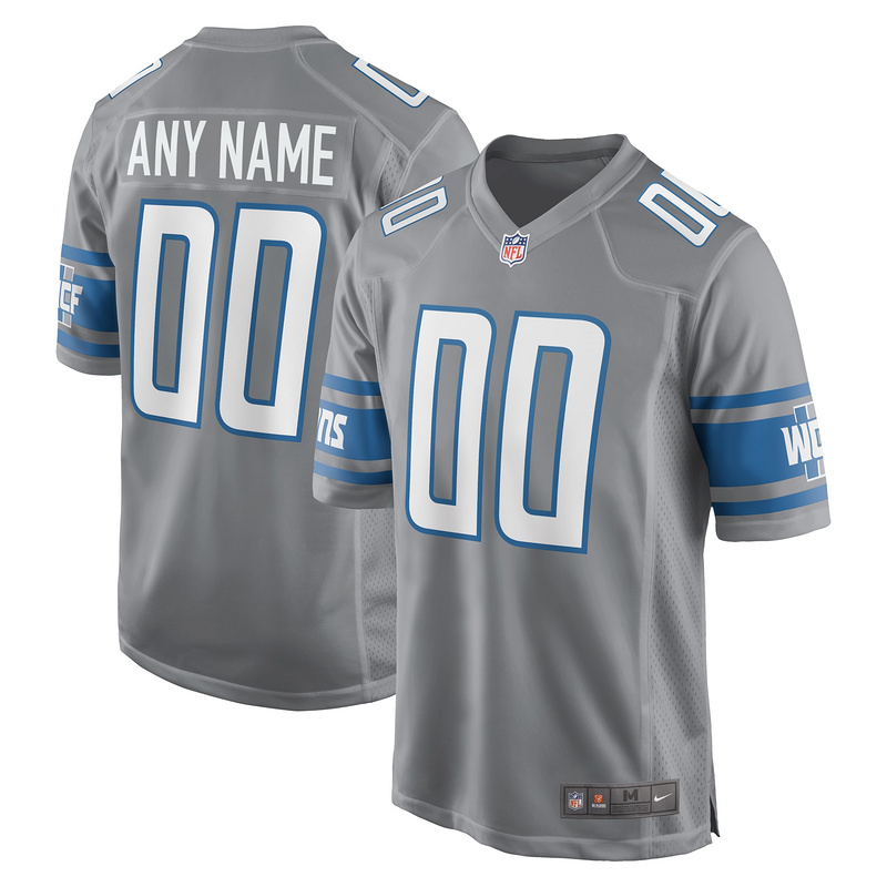 Men's Detroit Lions Nike Gray Alternate Custom Game Jersey