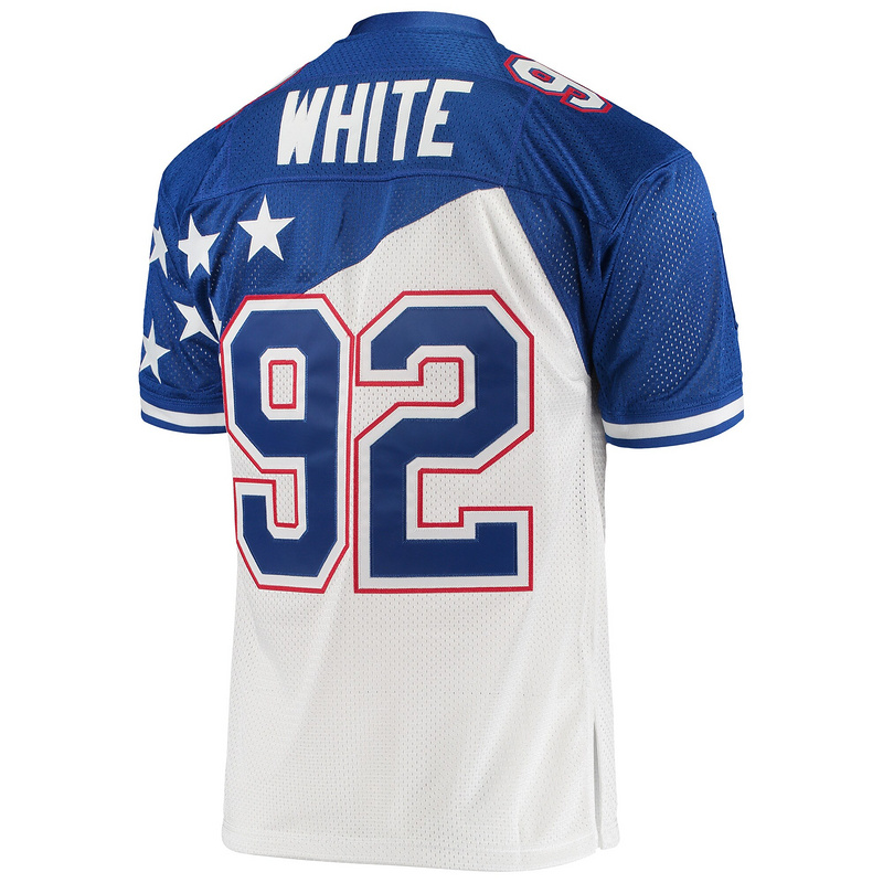 Men's NFC Reggie White Mitchell & Ness WhiteBlue 1995 Pro Bowl Authentic Jersey