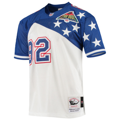 Men's NFC Reggie White Mitchell & Ness WhiteBlue 1995 Pro Bowl Authentic Jersey 01