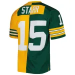 Men's Green Bay Packers Bart Starr Mitchell & Ness GreenGold 1969 Split Legacy Replica Jersey