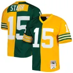 Men's Green Bay Packers Bart Starr Mitchell & Ness GreenGold 1969 Split Legacy Replica Jersey