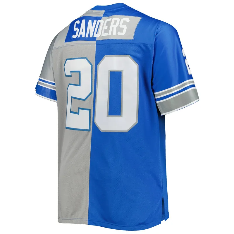 Barry Sanders Mitchell & Ness BlueSilver Big & Tall Split Legacy Retired Player Replica Jersey