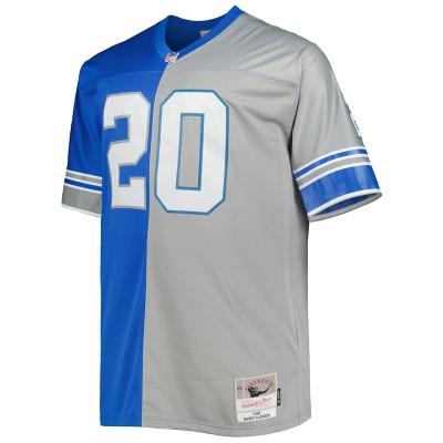 Barry Sanders Mitchell & Ness BlueSilver Big & Tall Split Legacy Retired Player Replica Jersey 01