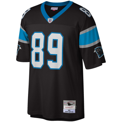 Men's Carolina Panthers Steve Smith Mitchell & Ness Black Legacy Replica Jersey 01