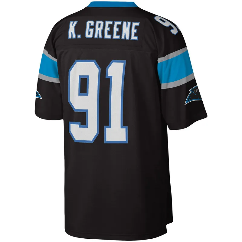 Carolina Panthers Kevin Greene Mitchell &Ness Black Big &Tall 96 Retired Player Replica Jersey