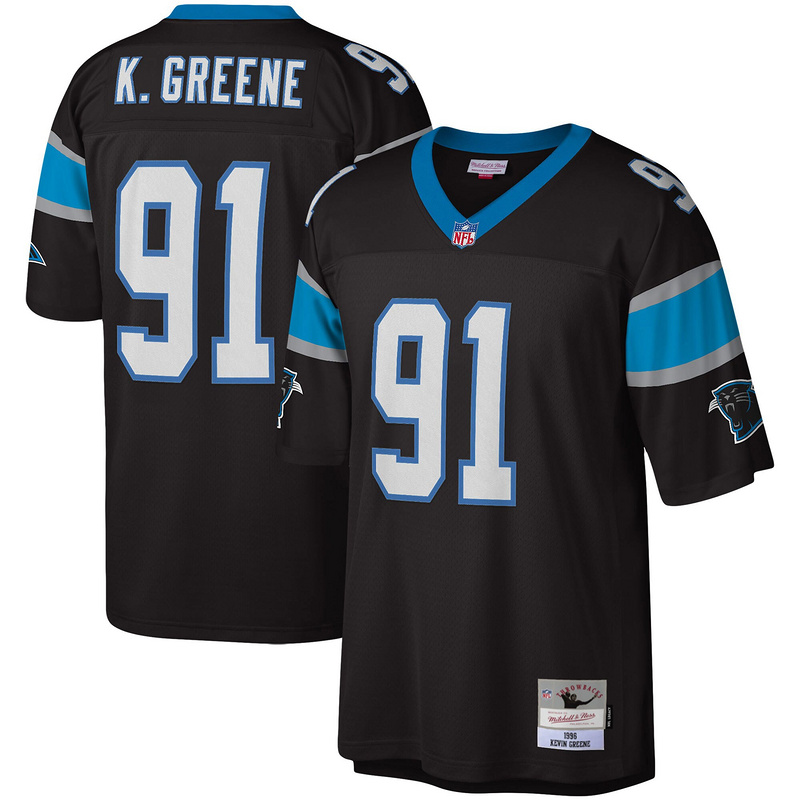 Carolina Panthers Kevin Greene Mitchell &Ness Black Big &Tall 96 Retired Player Replica Jersey