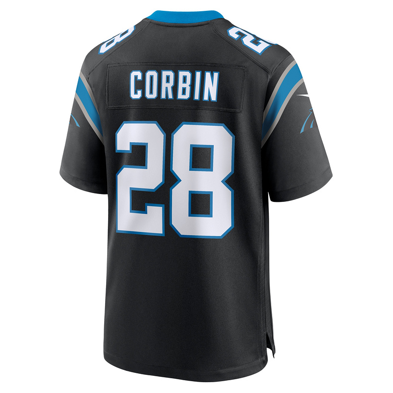 Men's Carolina Panthers Jashaun Corbin Nike Black Team Game Jersey