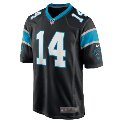 Men's Carolina Panthers Sam Darnold Nike Black Game Player Jersey 01