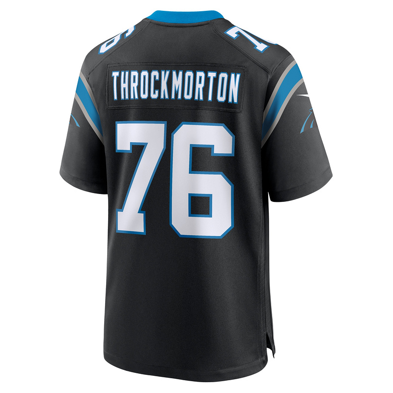 Men's Carolina Panthers Calvin Throckmorton Nike Black Team Game Jersey