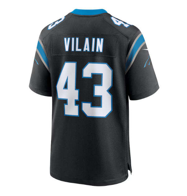 Men's Carolina Panthers Luiji Vilain Nike Black Game Jersey