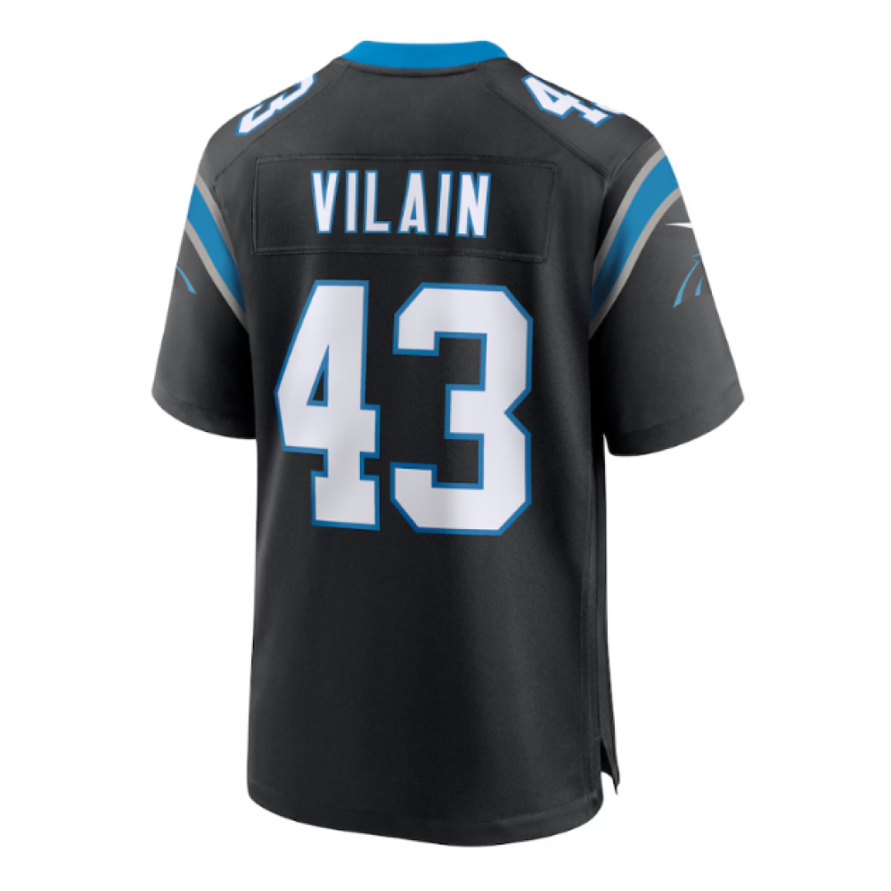 Men's Carolina Panthers Luiji Vilain Nike Black Game Jersey