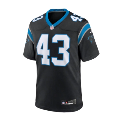 Men's Carolina Panthers Luiji Vilain Nike Black Game Jersey 01