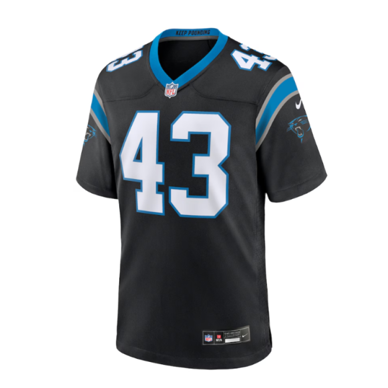 Men's Carolina Panthers Luiji Vilain Nike Black Game Jersey