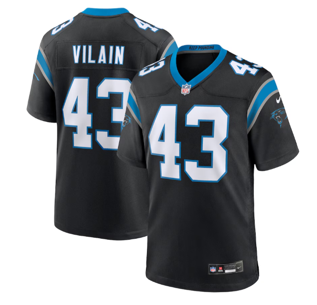 Men's Carolina Panthers Luiji Vilain Nike Black Game Jersey