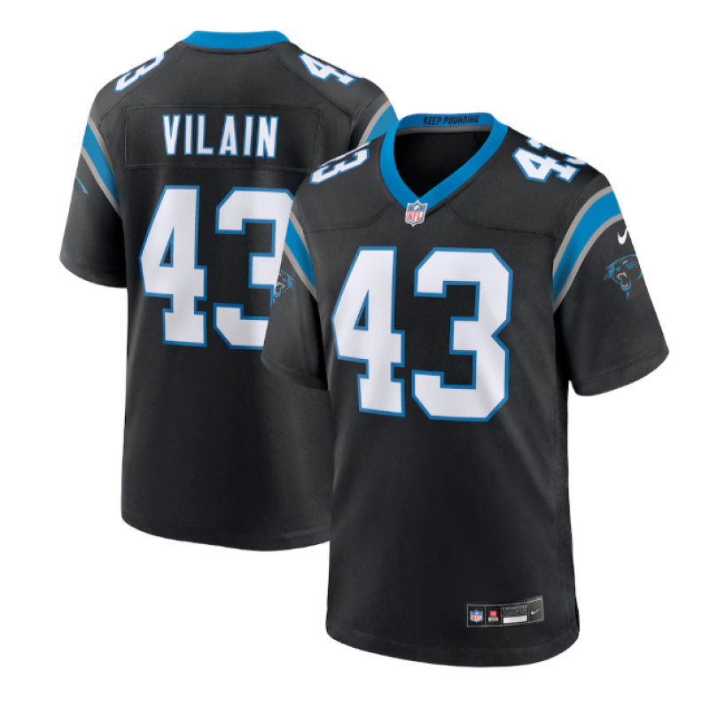 Men's Carolina Panthers Luiji Vilain Nike Black Game Jersey