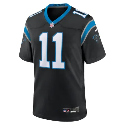 Men's Carolina Panthers Ihmir Smith-Marsette Nike Black Team Game Jersey 01
