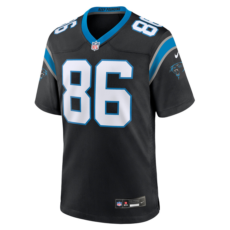 Men's Carolina Panthers Mike Strachan Nike Black Game Jersey