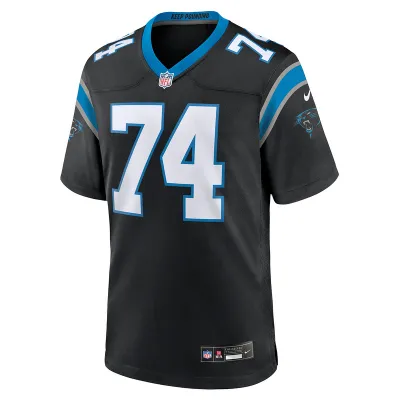 Men's Carolina Panthers David Sharpe Nike Black Team Game Jersey 01