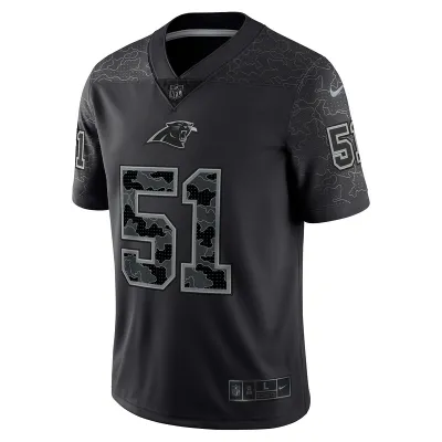 Men's Carolina Panthers Sam Mills Nike Black Retired Player RFLCTV Limited Jersey 01