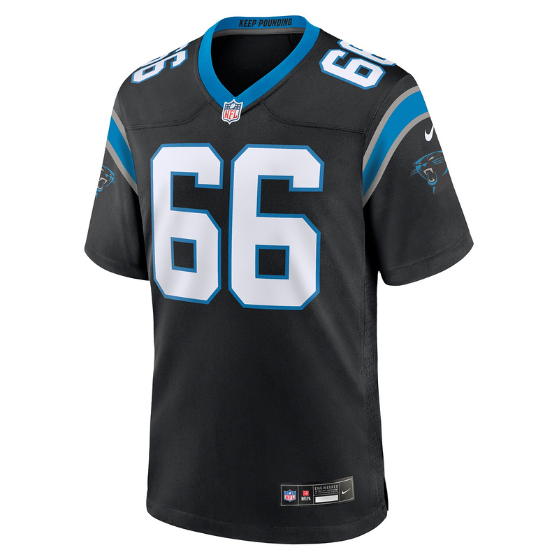 Men's Carolina Panthers Nash Jensen Nike Black Team Game Jersey