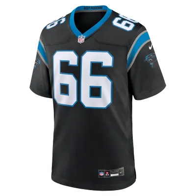 Men's Carolina Panthers Nash Jensen Nike Black Team Game Jersey 01