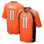 Men's Denver Broncos Ben DiNucci Nike Orange Team Game Jersey