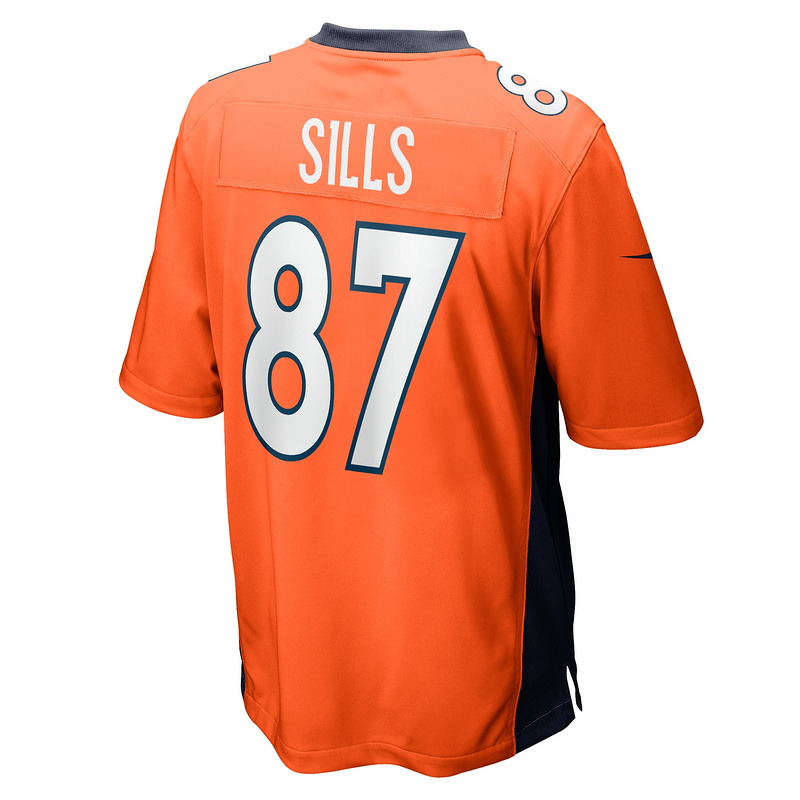 Men's Denver Broncos David Sills Nike Orange Team Game Jersey