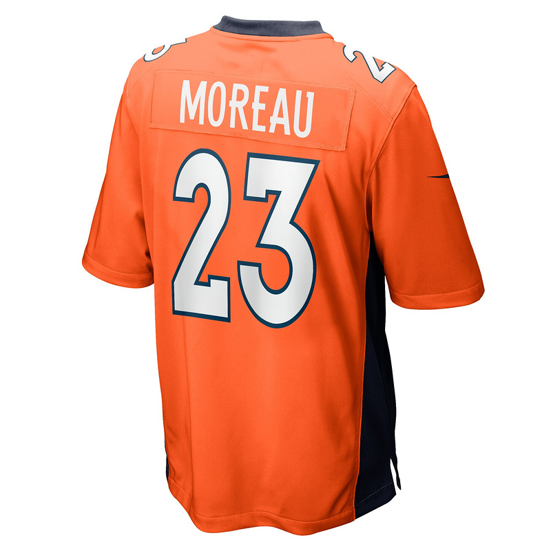 Men's Denver Broncos Fabian Moreau Nike Orange Team Game Jersey