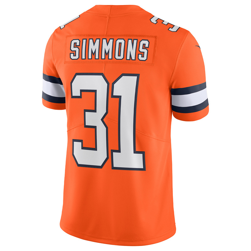 Men's Denver Broncos Justin Simmons Nike Orange Alternate Vapor Limited Jersey