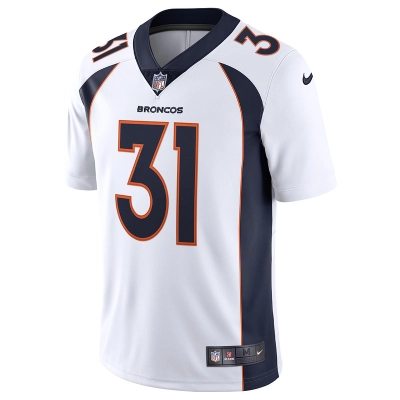 Men's Denver Broncos Justin Simmons Nike White Vapor Limited Jersey 01