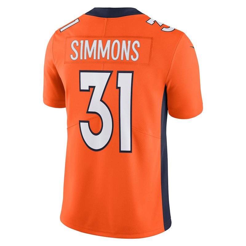 Men's Denver Broncos Justin Simmons Nike Orange Vapor Limited Jersey