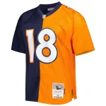 Men's Denver Broncos Peyton Manning Mitchell & Ness NavyOrange 2015 Split Legacy Replica Jersey