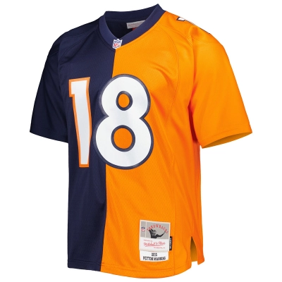 Men's Denver Broncos Peyton Manning Mitchell & Ness NavyOrange 2015 Split Legacy Replica Jersey 01