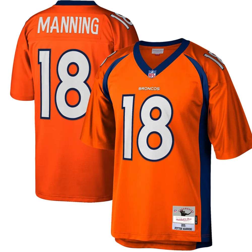 Men's Peyton Manning Mitchell & Ness Orange Big & Tall 2015 Retired Player Replica Jersey