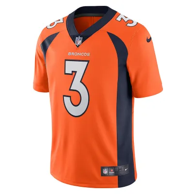 Men's Denver Broncos Russell Wilson Nike Orange Team Vapor Limited Jersey 01