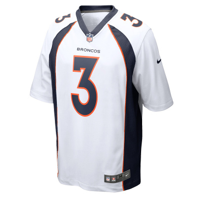 Men's Denver Broncos Russell Wilson Nike White Game Jersey 01