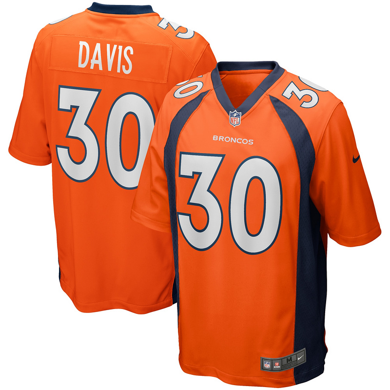 Men's Denver Broncos Terrell Davis Nike Orange Game Retired Player Jersey