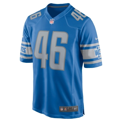 Men's Detroit Lions Jack Campbell Nike Blue 2023 NFL Draft First Round Pick Game Jersey 01