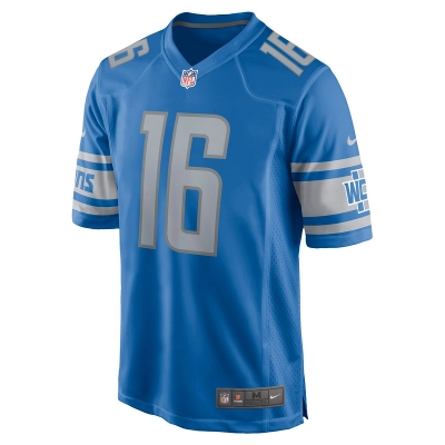 Men's Detroit Lions Jared Goff Nike Blue Game Jersey 01