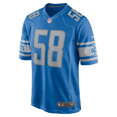 Men's Detroit Lions Penei Sewell Nike Blue Game Jersey 01