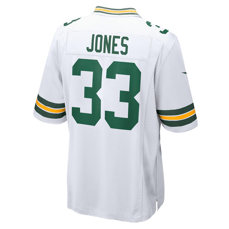 Men's Green Bay Packers Aaron Jones Nike White Game Player Jersey