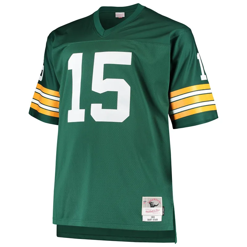 Men's Bart Starr Mitchell & Ness Green Big & Tall 1968 Retired Player Replica Jersey