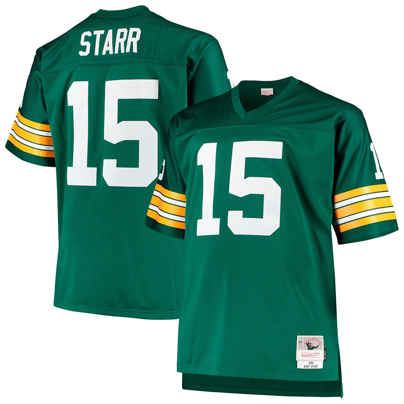 Men's Bart Starr Mitchell & Ness Green Big & Tall 1968 Retired Player Replica Jersey