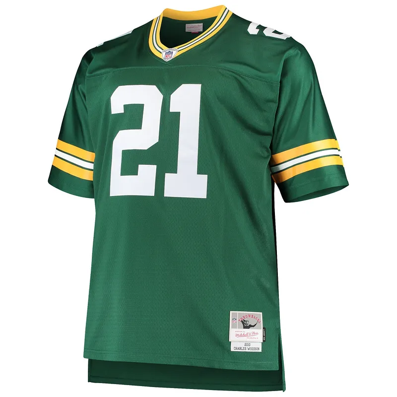 Men's Charles Woodson Mitchell & Ness Green Big & Tall 2010 Retired Player Replica Jersey