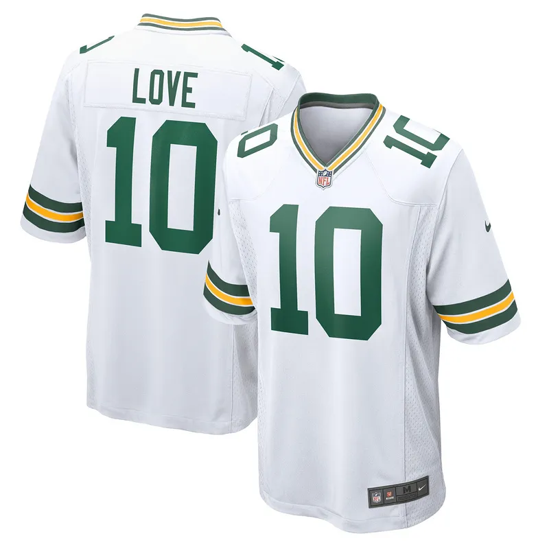 Men's Green Bay Packers Jordan Love Nike White Game Jersey